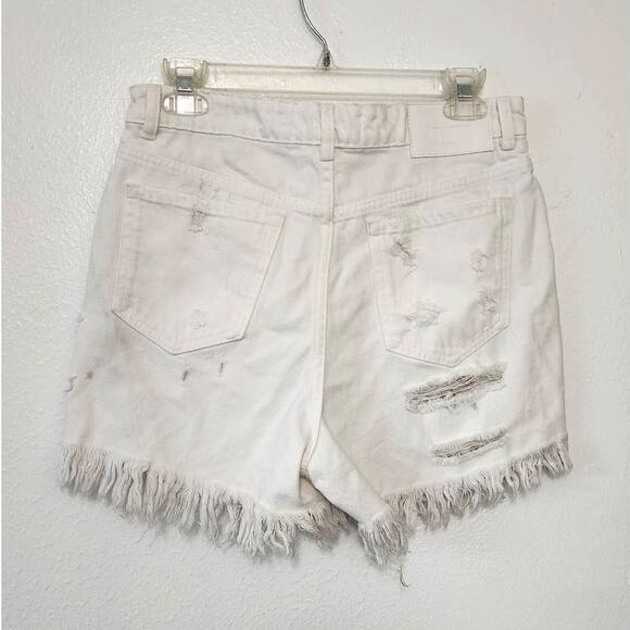 Zara Mom Fit Shorts Distressed High Rise Denim Jean Shorts - Picture 4 of 8